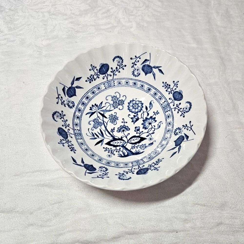 Ironstone Coupe J&G Meakin Blue Nordic Pattern Cereal Bowl